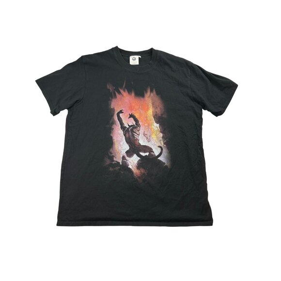 Frazetta Girls T-Shirt With Fire Demon Artwork Black Size Large 100% Cotton - Picture 1 of 9